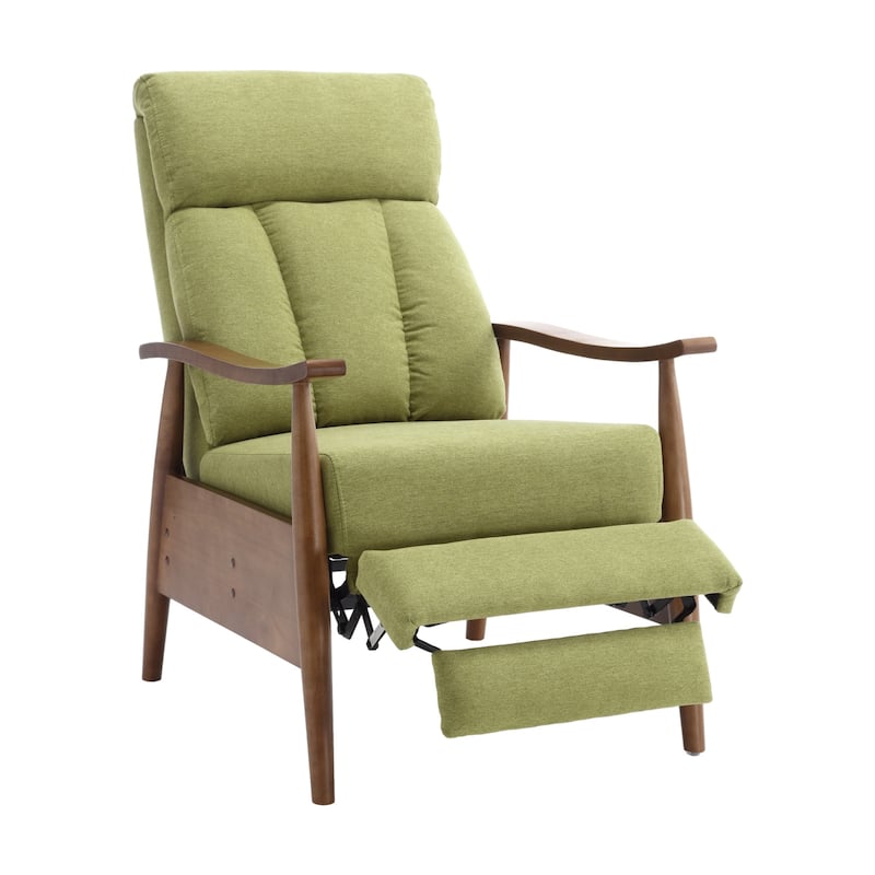 Modern Adjustable Recliner Chair, Wood Frame Armchair Accent Chair Lounge Chair Upholstered Sofa Chair for Living Room