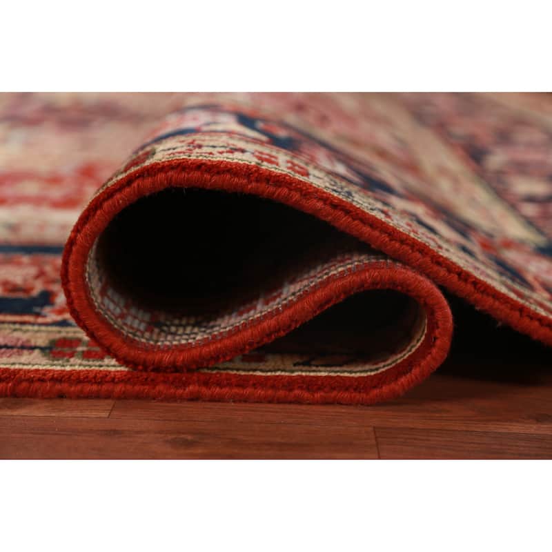 Geometric Heriz Serapi Indian Area Rug Handmade Wool Carpet - 8'9" x 11'7"