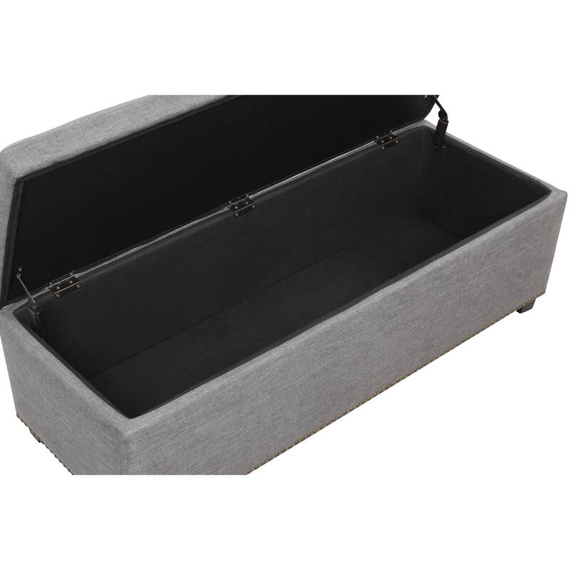 DH Basic Modern Brian 48-inch Rectangular Linen Storage Ottoman Bench by Denhour