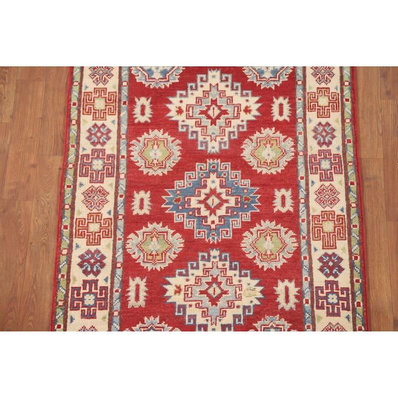 Pakistan Red Kazak Accent Rug Wool Carpet - 2'10" x 4'2"