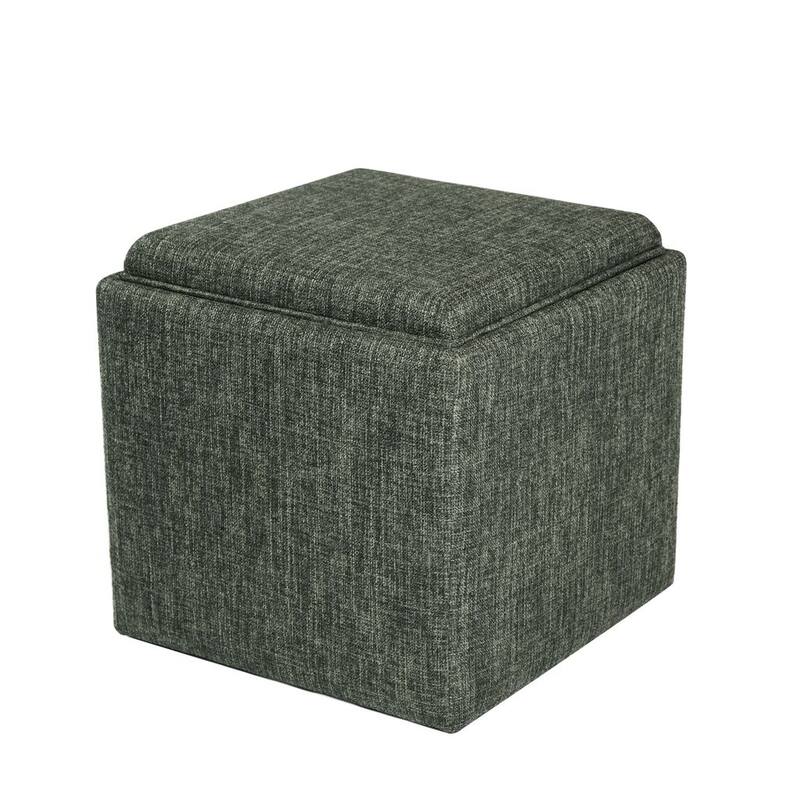 HomePop Storage Ottoman with Tray Top