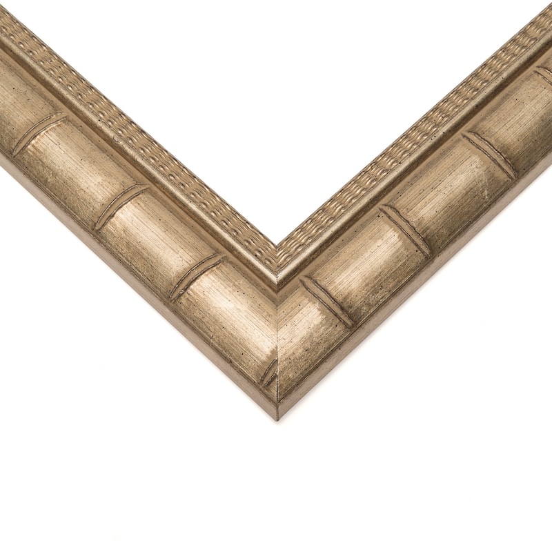 10x30 Silver Modern Bamboo Picture Frame - UV Acrylic, Foam Board Backing, Hanging Hardware - Holds 10x30 Photo