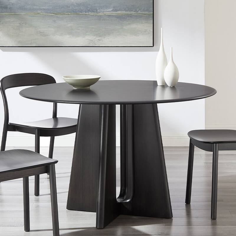 Lenor 48" Round Table, Charcoal - Charcoal