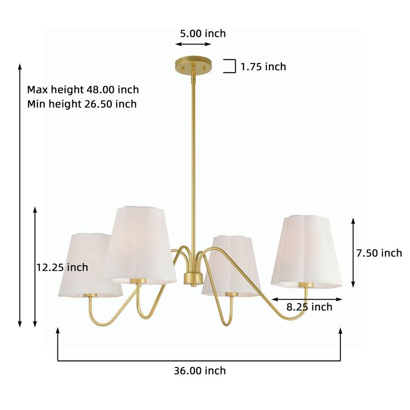 Acroma 4 - Light Dimmable Gold Chandelier Classic / Traditional Chandelier