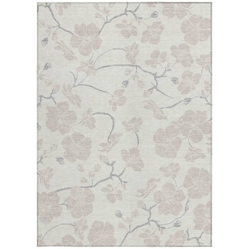 HomeRoots Floral Transitional Rectangle Outdoor Rug