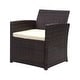 preview thumbnail 6 of 28, Ainfox 4 Pcs Rattan Sofa Set Patio Furniture with/without Umbrella Brown Rattan