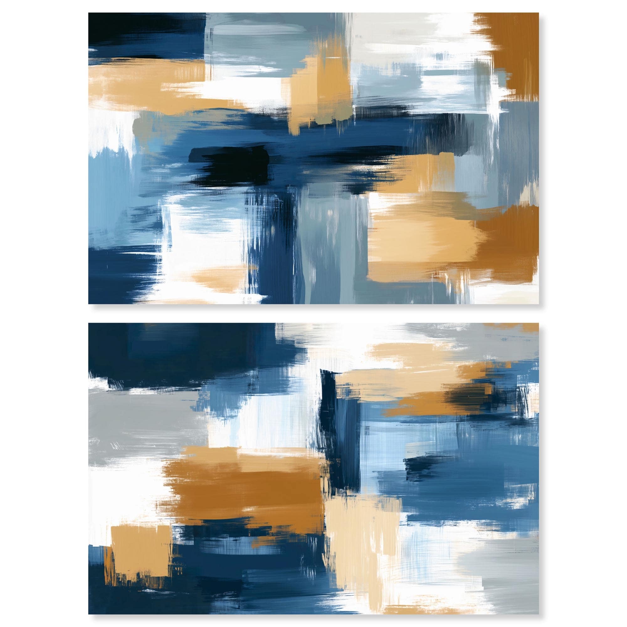 Luxe Abstracts Bathroom Wall Art Set of 2 Wrapped Canvas Print by Art Remedy