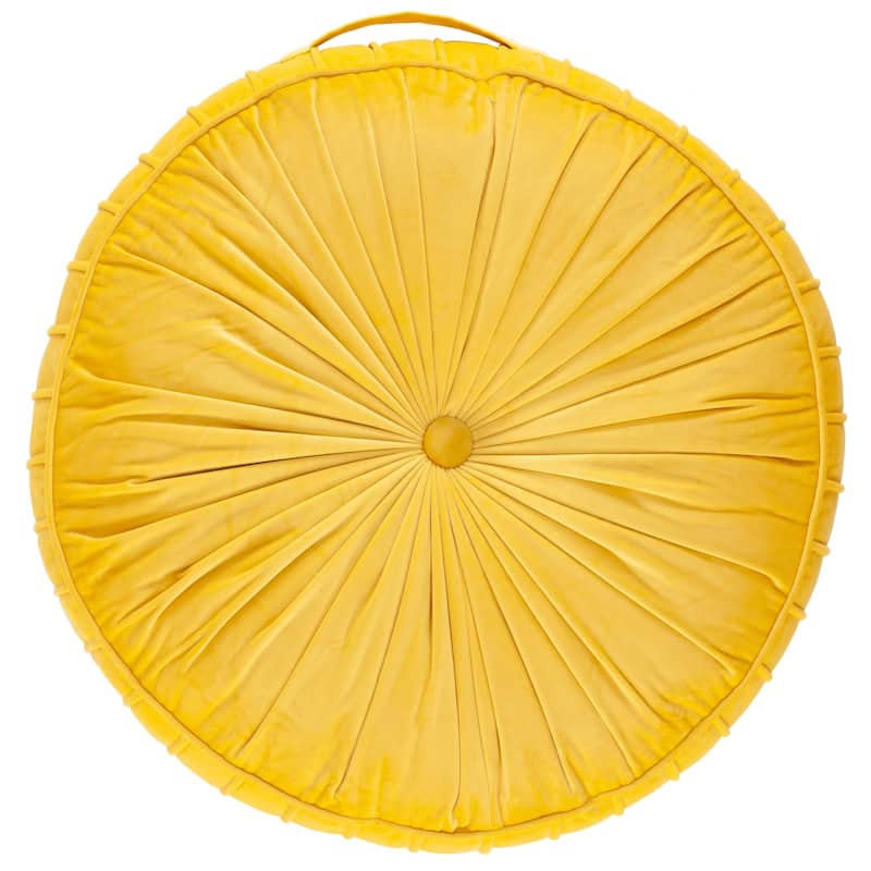 SAFAVIEH Radoica Round Floor Pillow - Mustard - 24Wx24L