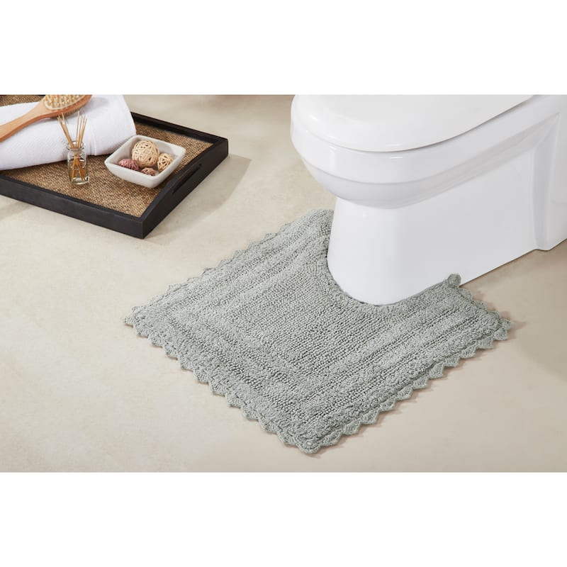 Better Trends Bath Rugs Set 100% Cotton Soft & Water Absorbent Tufted Bathroom Rug for Shower, Sink Bath Mats Lilly Crochet