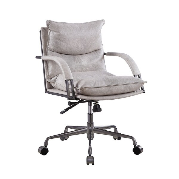 Shop Swivel Leatherette Tufted Office Chair with Metal ...