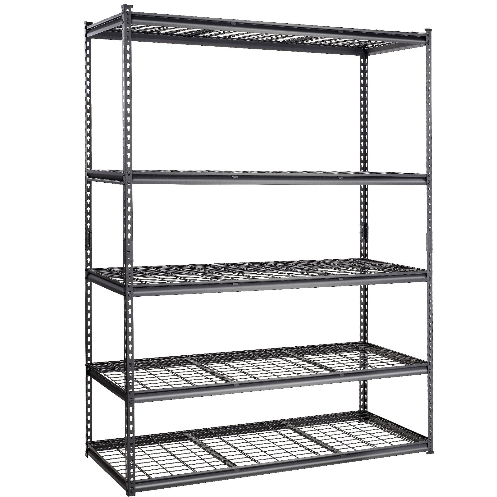 Storage Shelving Unit, 5-Tier Adjustable, Heavy Duty Garage Shelves Metal Organizer Wire Rack, Black, 60" X 24" X 78"