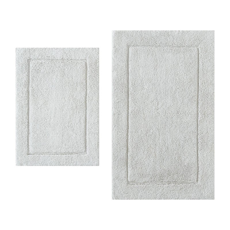 Calvin Klein Essence Solid Cotton 2 Piece Bath Rug Set - Grey
