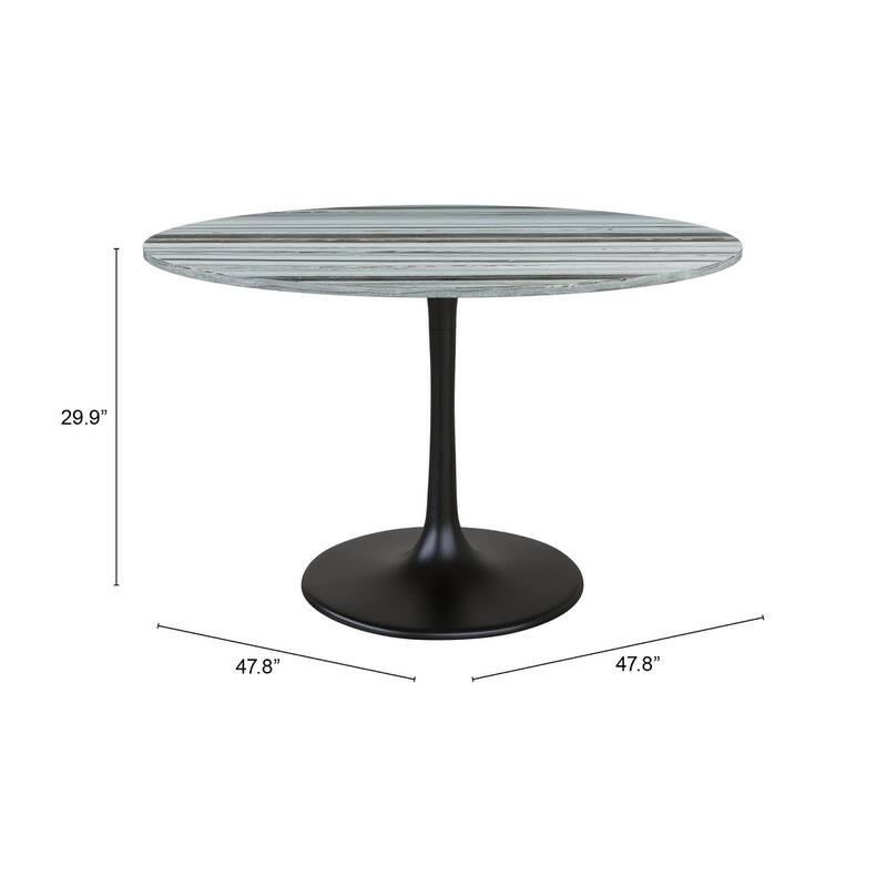 Central City Dining Table Gray & Black