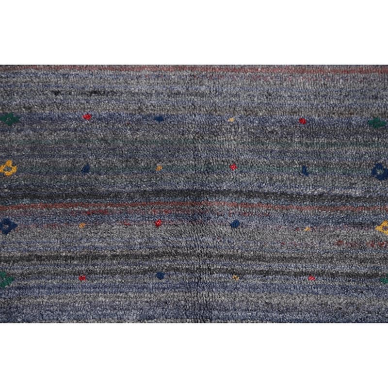 Hand Knotted Oriental 100% Wool Carpet Tribal Tribal Multi-Colored Gabbeh Area Rug - 9' 11'' X 8' 0''