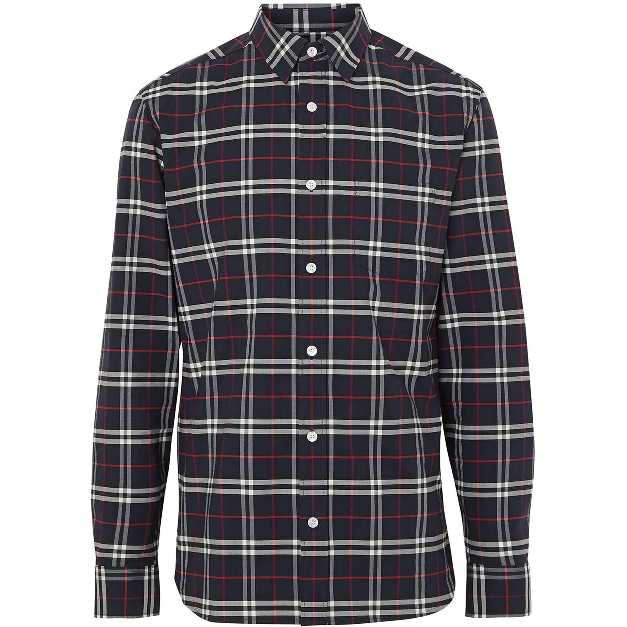 blue burberry button up