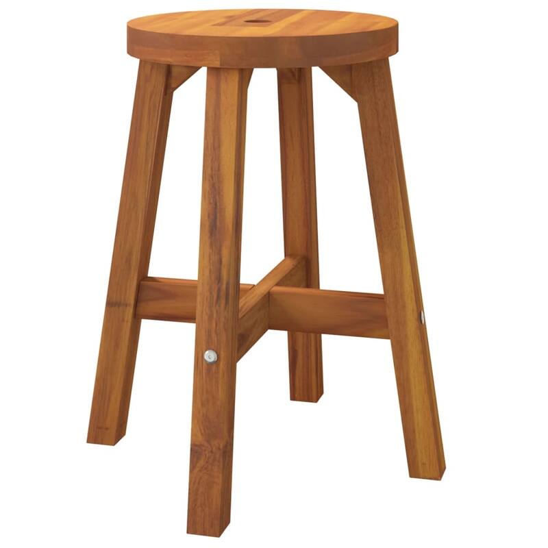 vidaXL Stool 17.7"x11.4"x17.7" Rectangular Solid Wood Acacia