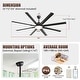 preview thumbnail 43 of 60, 48in/52in/66in/72in/84in Industrial Matte Black Large Windmill Ceiling Fan with Light and Remote