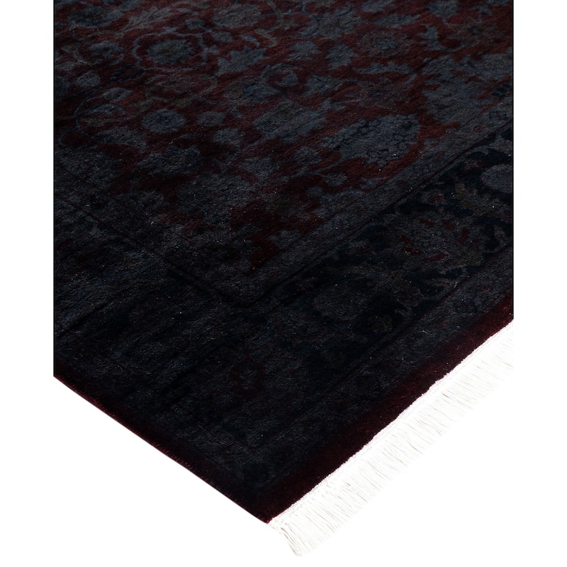 Overdyed One-of-a-Kind Hand-Knotted Area Rug - Red - 4' 2" x 6' 1"