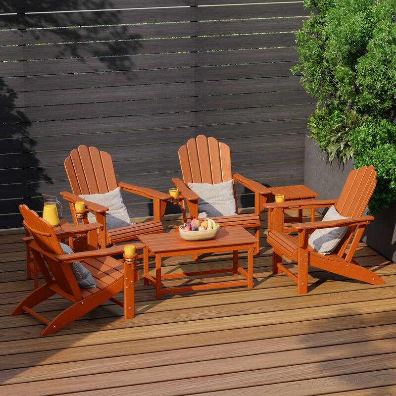 Aderson Outdoor Poly Adirondack Conversation Lounge 7-Piece Set