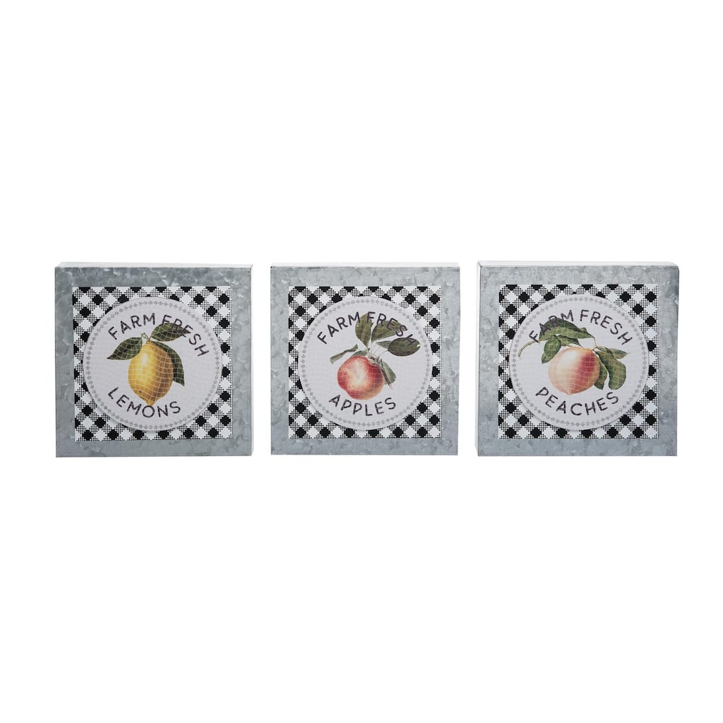 Transpac Metal Fruits Box Decor Set of 3 Spring Home Decorations
