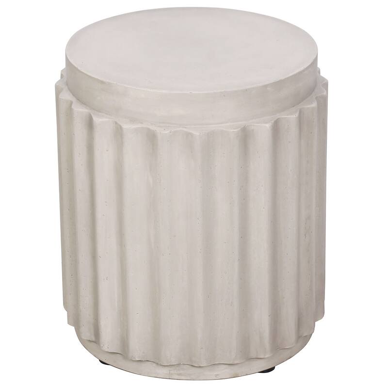 Round Accent End Table TerraFab for Outdoor Patio Garden Indoor Home