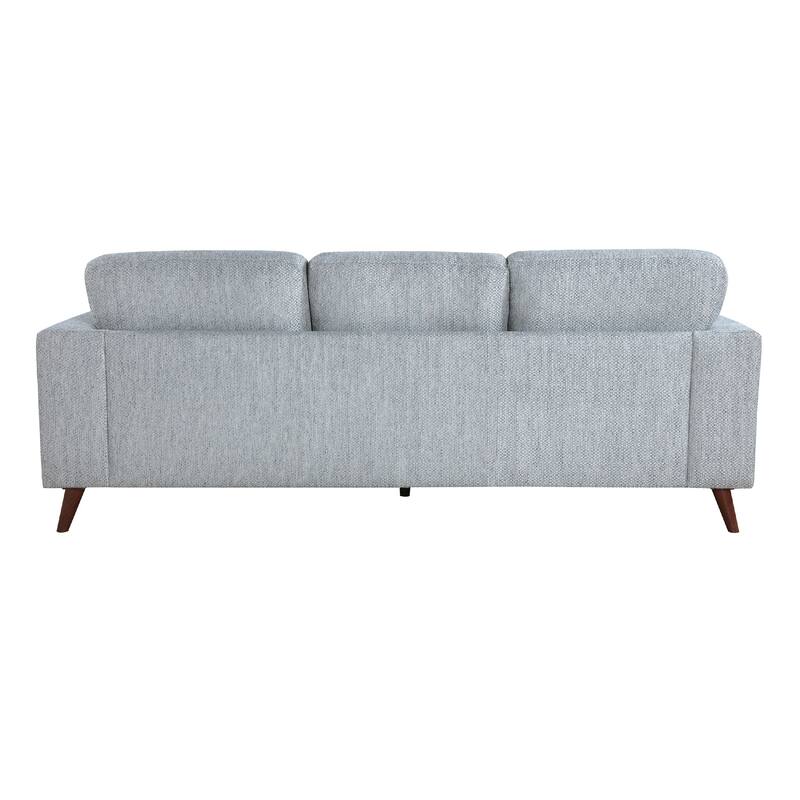 Ricca Sofa with 2 Pillows, Blue Gray Chenille, Brown Legs, 87 Inch