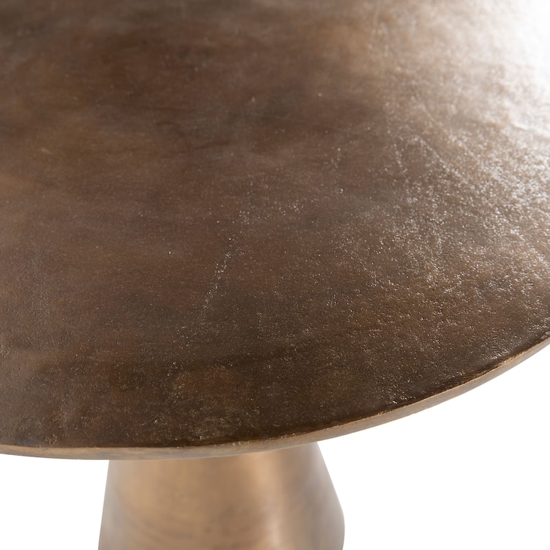Blake 34-inch Round Aluminum Oil Brass Finished Pedestal Base BistroTable