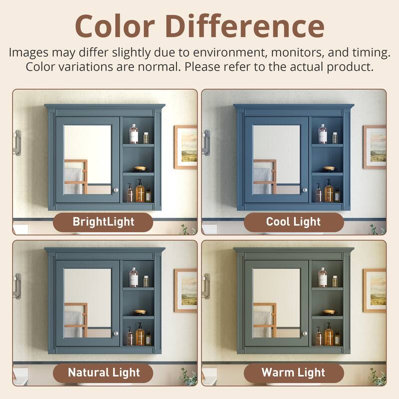 30'' x 28'' Medicine Cabinet, Wall Mounted Bathroom Storage Cabinet(Not Include Bathroom Vanity )