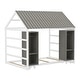 preview thumbnail 6 of 9, Modern Wooden Twin Size House Bed with Two Movable Wardrobes