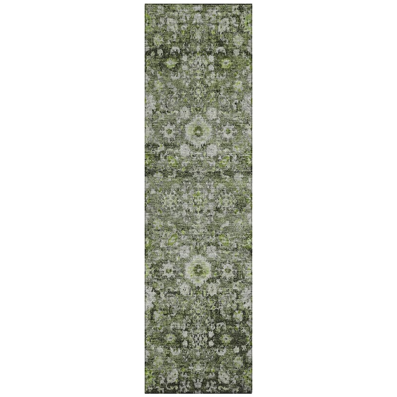 Machine Washable Indoor/ Outdoor Chantille Traditional Vintage Floral Rug
