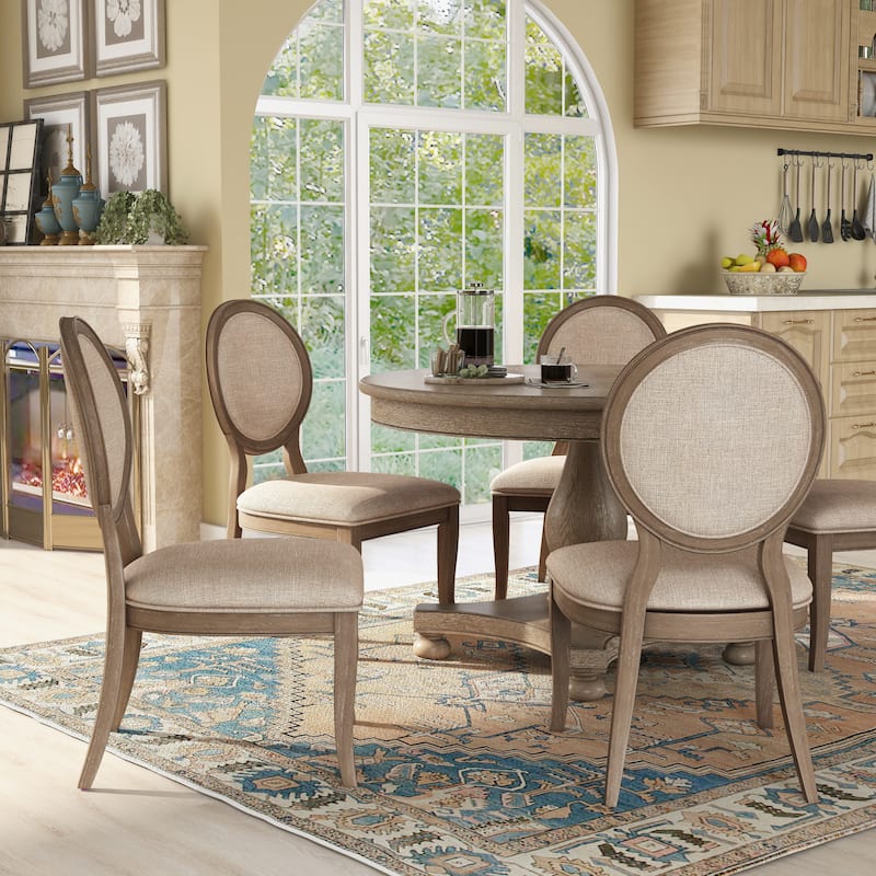 Louland Falls Traditional Wood Padded Dining Chairs by The Gray Barn (Set of 2) - Dark Oak