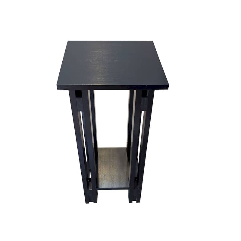 Acacia Wood Architectural Plant Stand with Shelf
