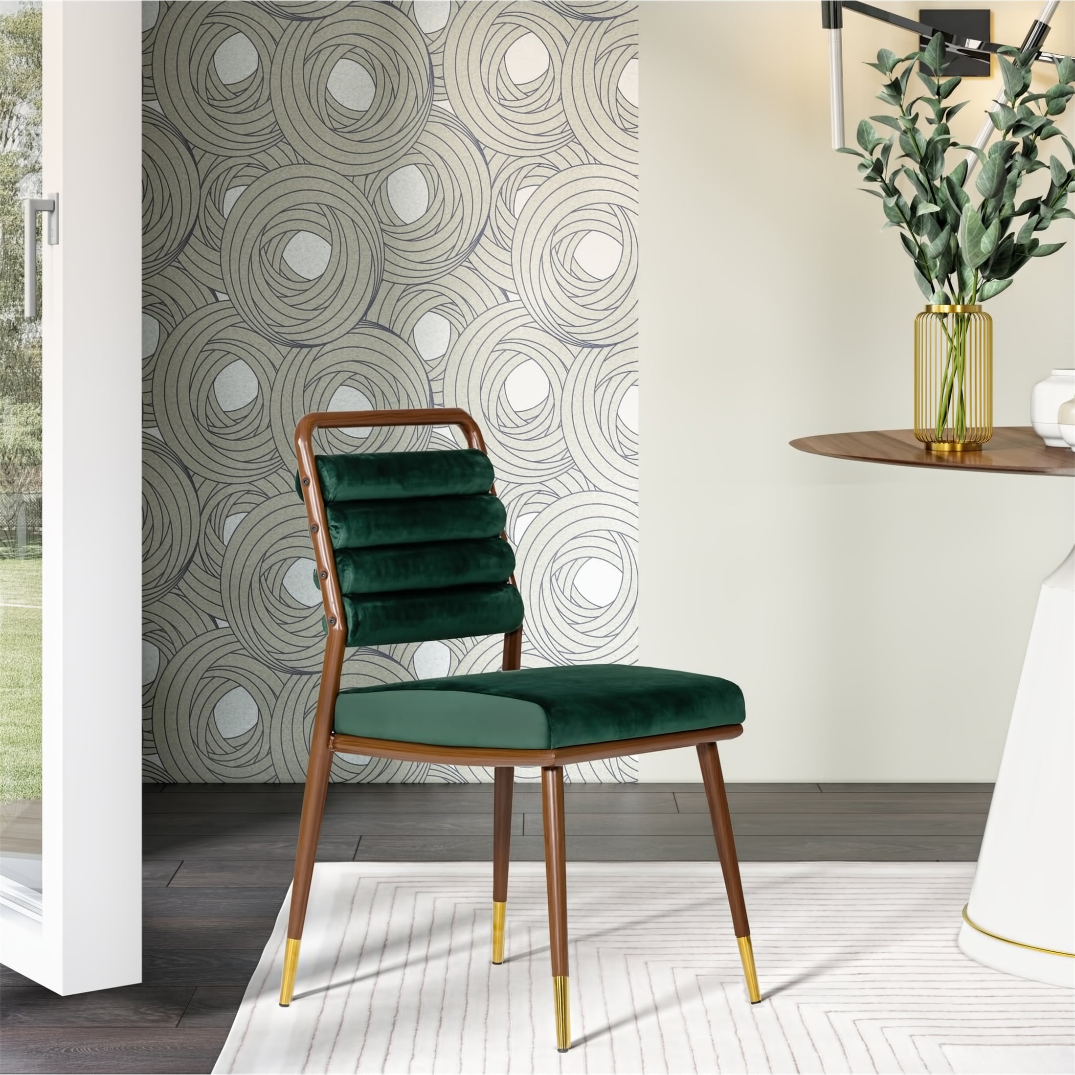 Dark green dining online room chairs