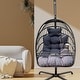 preview thumbnail 22 of 22, Stand Wicker Rattan Patio Basket Swing Egg Chair with C Type Bracket