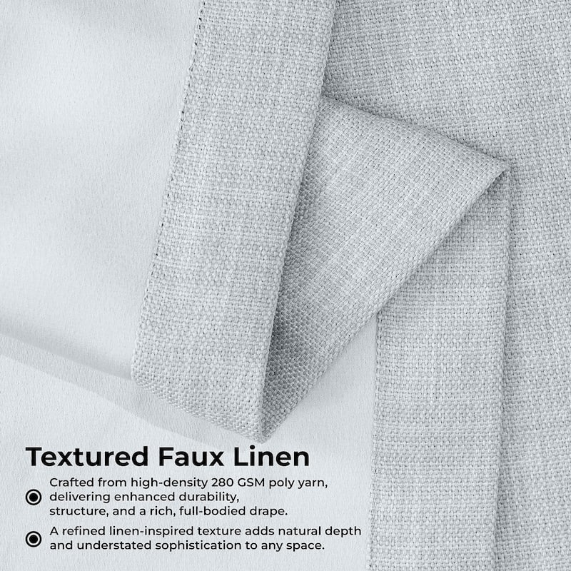 Exclusive Fabrics Textured Faux Linen Extra Wide Curtains Rod Pocket Single Panel (1 Panel)