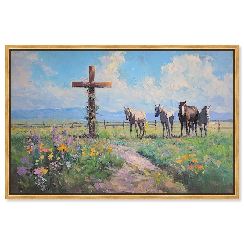 Faithful Pasture Canvas by Art Remedy - Gold - 45" x 30"