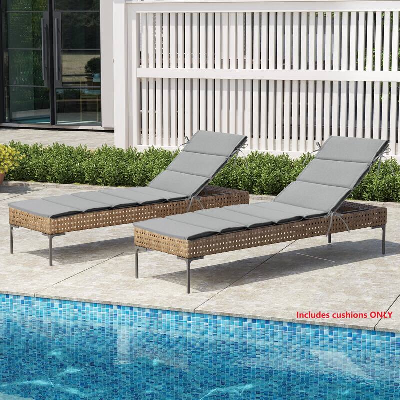 Outdoor Chaise Lounge Chair Cushion Patio Sun Lounger Cushion Sunbed Seating Pad