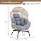 preview thumbnail 15 of 16, Gymax Wicker Stationary Egg Chair Lounge Basket Sofa Chair w/