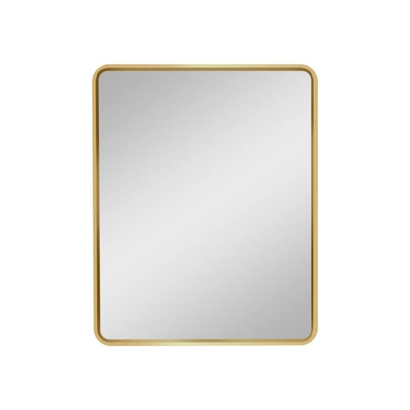 24X30 Inch Gold Metal Framed Wall Mount Or Recessed Bathroom Medicine Cabinet With Mirror