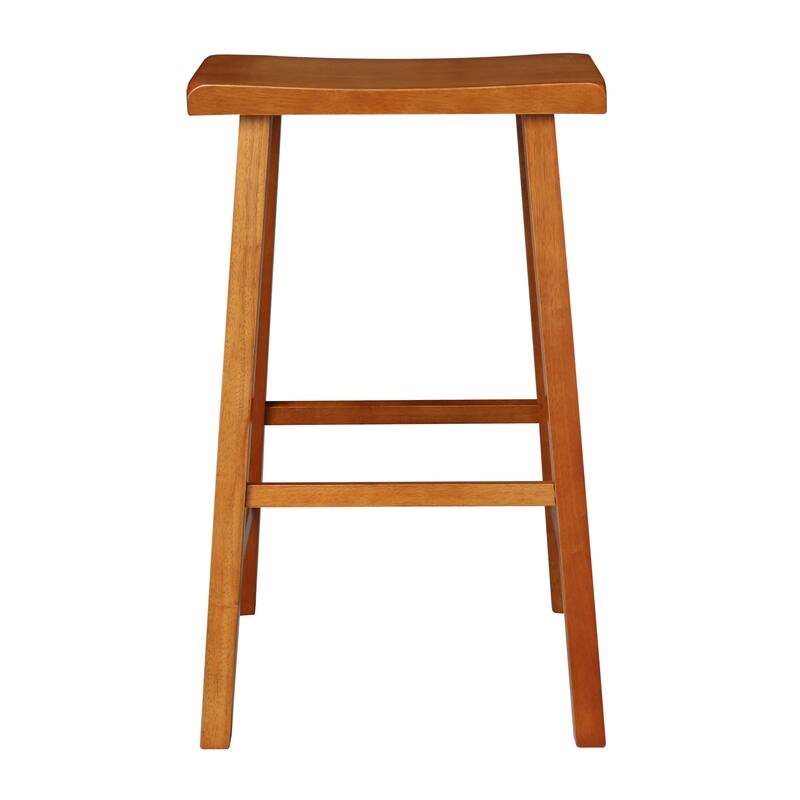 International Concepts Solid Wood Saddle Seat Dining Stool