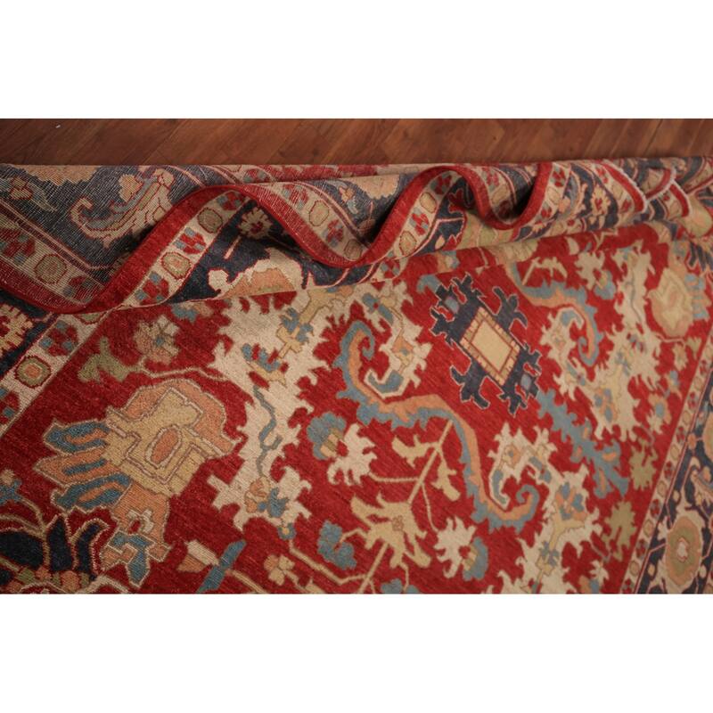 Vegetable Dye Red Ziegler Oriental Area Rug Hand-Knotted Wool Carpet - 8'0" x 9'10"