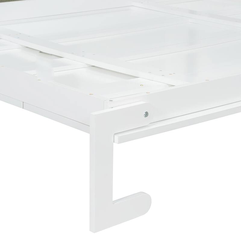 Queen Size Wall Bed with Sofa and Shelves, Space-Saving Design, White Panel, Green Sofa