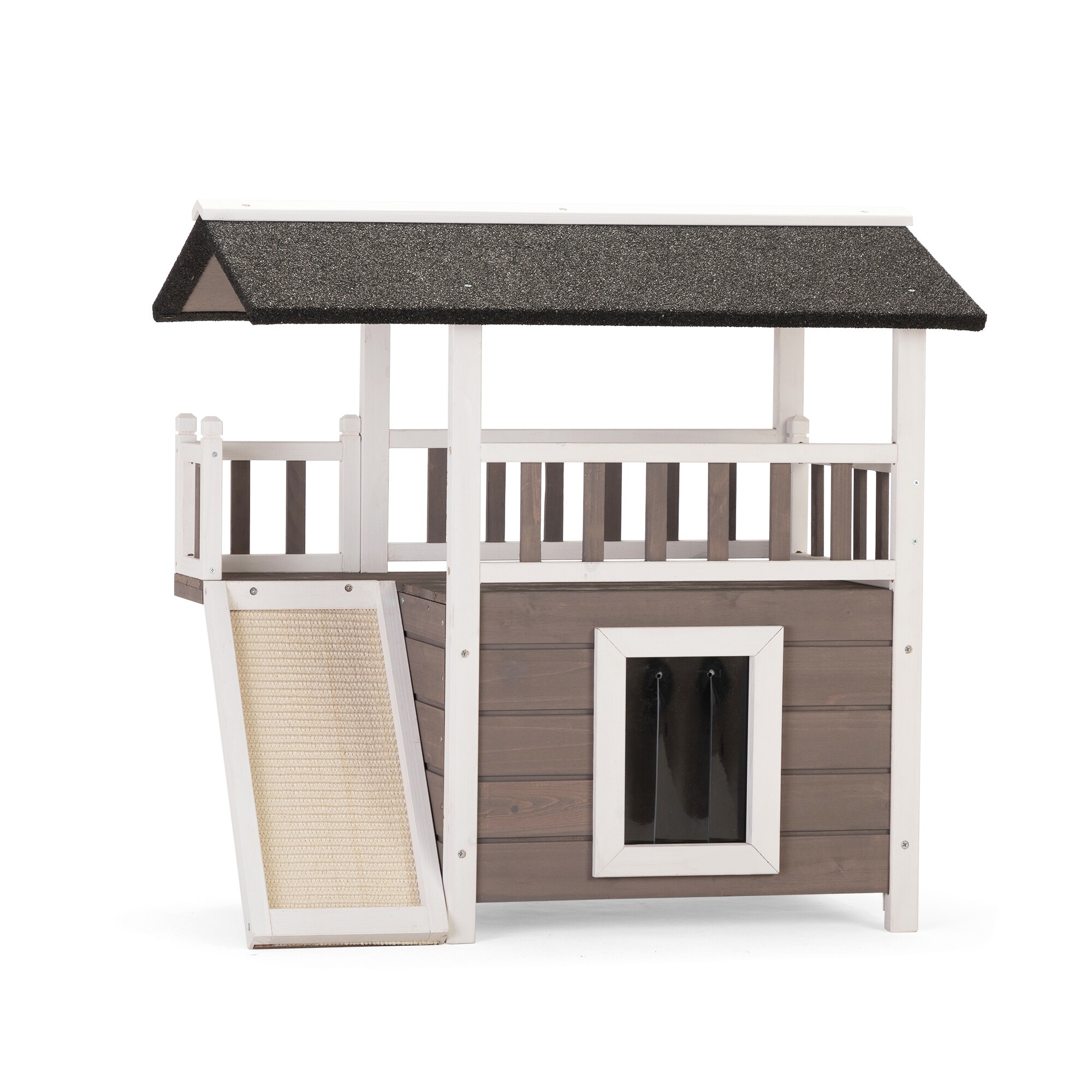 2 Tier Outdoor Wooden Dog House with Sisal Scratching Pad Ladder On Sale Bed Bath Beyond 37688341