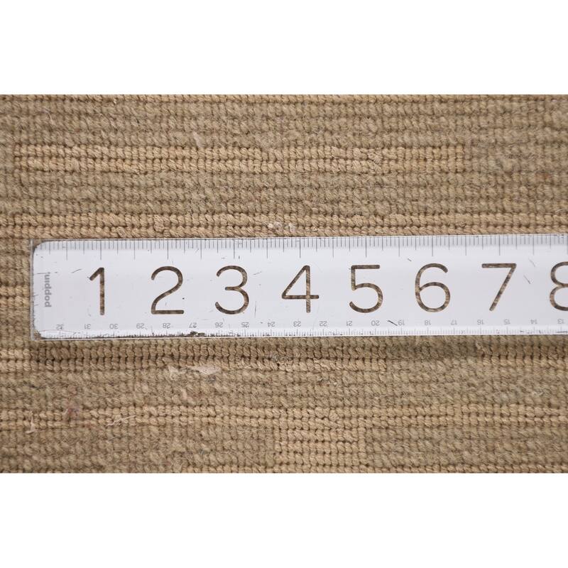 All-Over Striped Nepalese Area Rug Hand-Knotted Wool Carpet - 9'2" x 11'8"