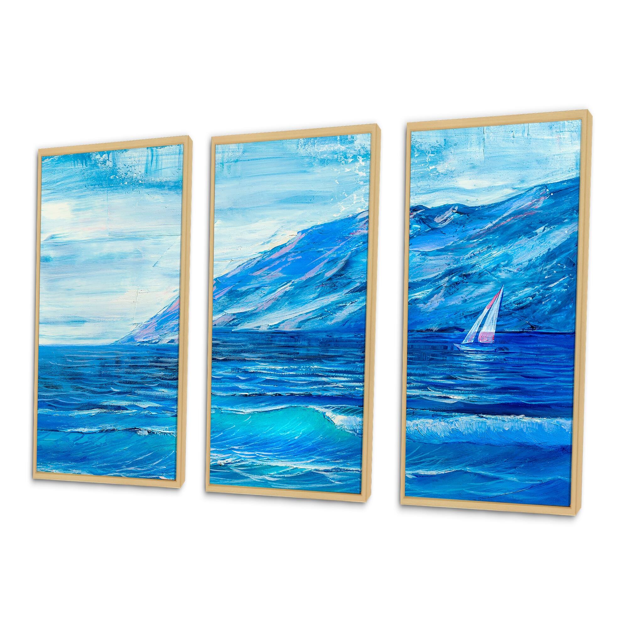 Designart "Morning Sunlight On The Sea Waves II" Nautical & Coastal