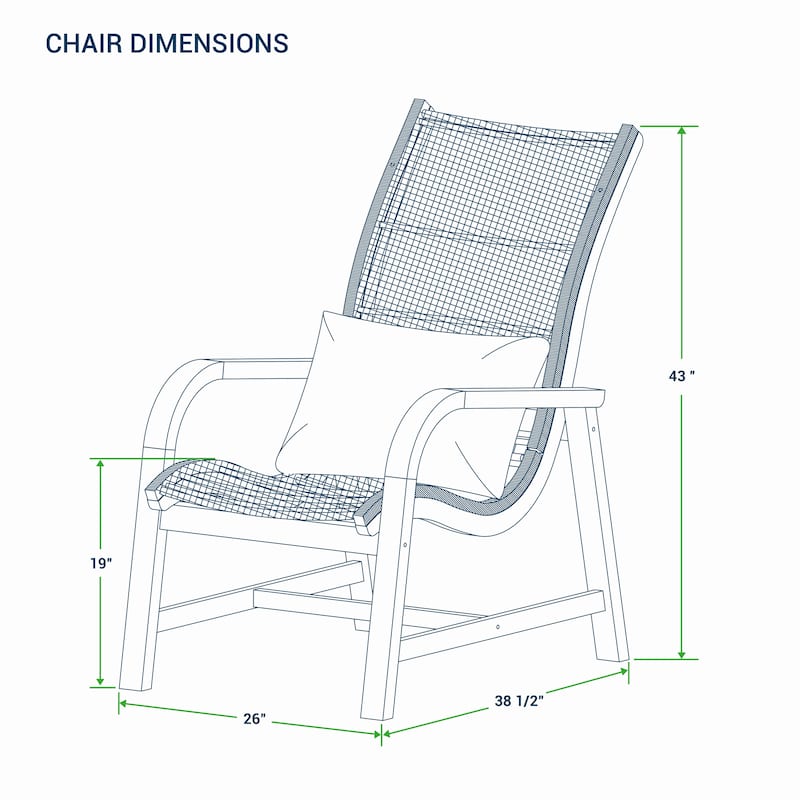 Cambridge Casual Dunham 3-piece Teak Wood Patio Chat Set - FREE Pillow