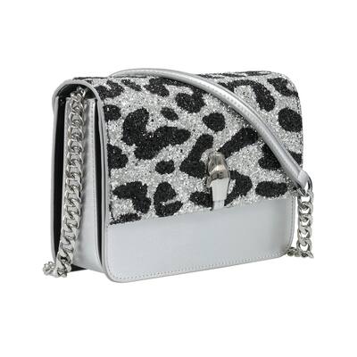 Roberto Cavalli Class GWLPCE G25 Milano Rmx 0 Silver/Black Medium Shoulder Bag for womens