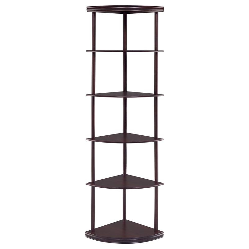 3-Shelf Bookcase Antique Nutmeg Finish Compact Storage Organizer with Open Shelves for Living Room or Small Office