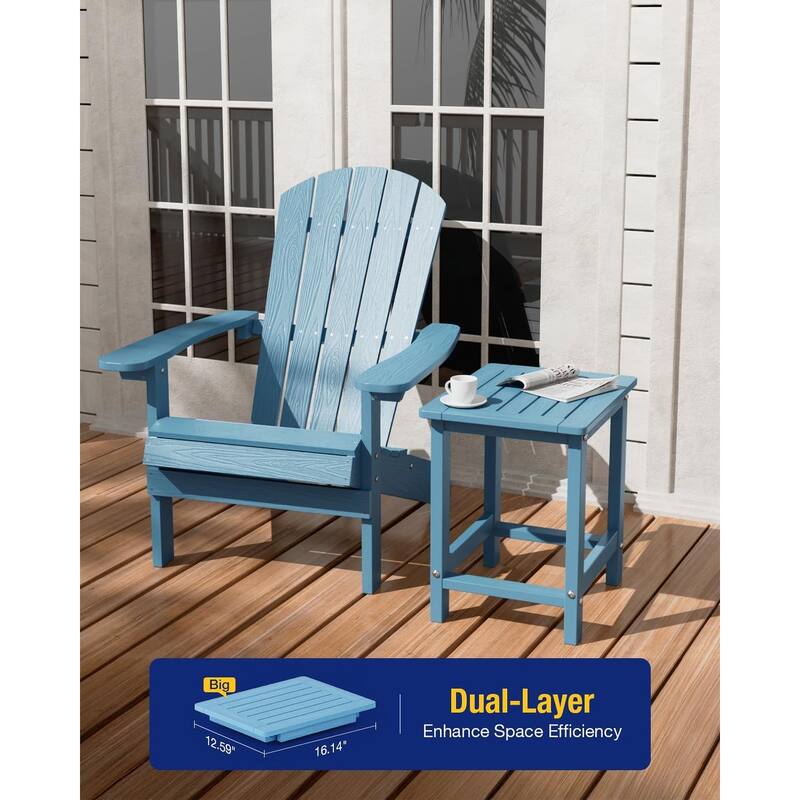 WINSOON HIPS All Weather Outside Table Adirondack Side Table