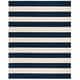 preview thumbnail 6 of 9, SAFAVIEH Handmade Kids Aimy Stripe Wool Rug 6' x 9' - Navy/Ivory - Rectangle